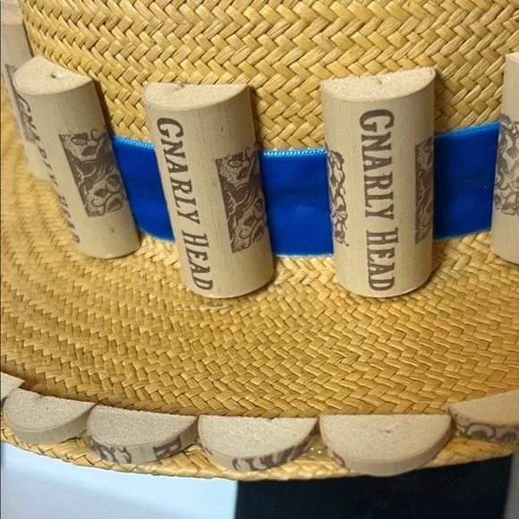 Unique Straw Hat, Wine Cork Accents - Picture 3 of 8